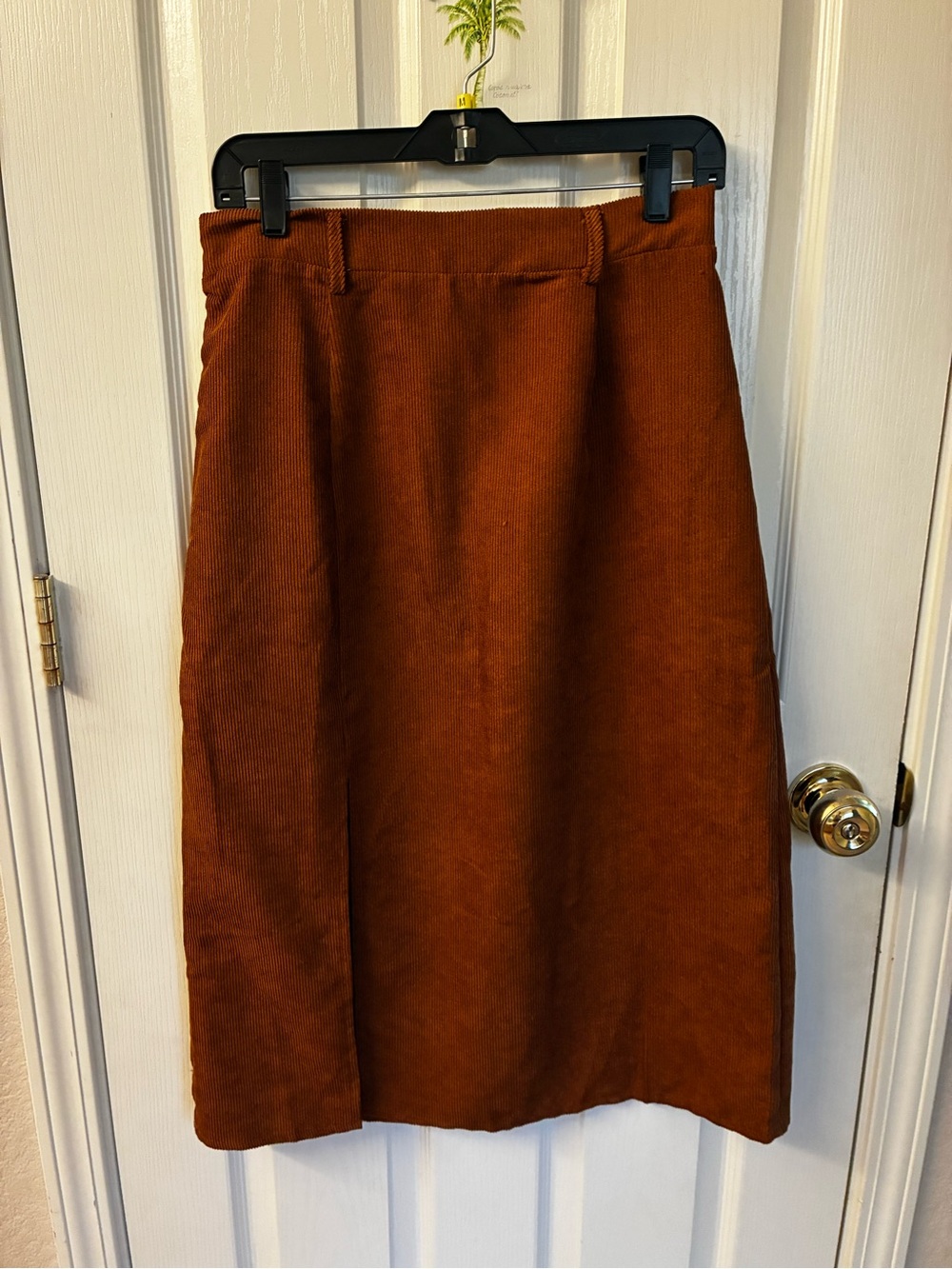 Classic A-Line Corduroy Skirt in Rust